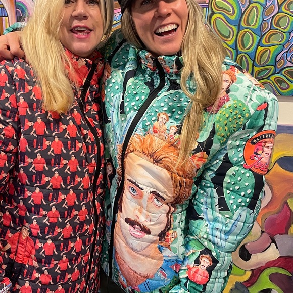 Nicolas Cage Raising Arizona Trippy Cactus Puffer - 80s Coen Bros Pop Art Jacket - Picture 10 of 17